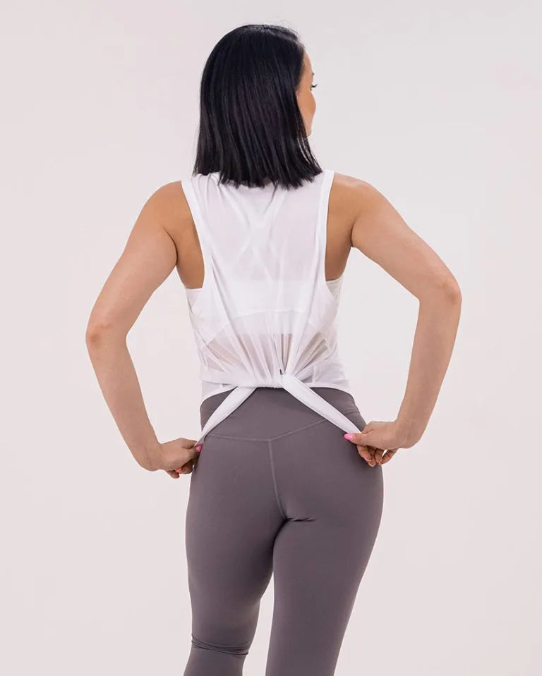 VEVAwear Casual Sleeveless Shirt Ultra White – front view