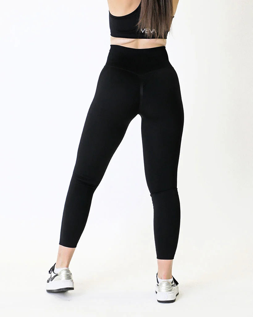 VEVAwear Confident Leggings Mighty Black – close-up detail
