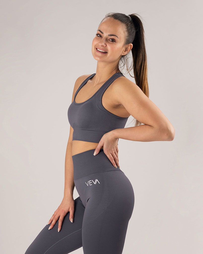 VEVAwear Confident Sports Bra Graphite Gray – side view