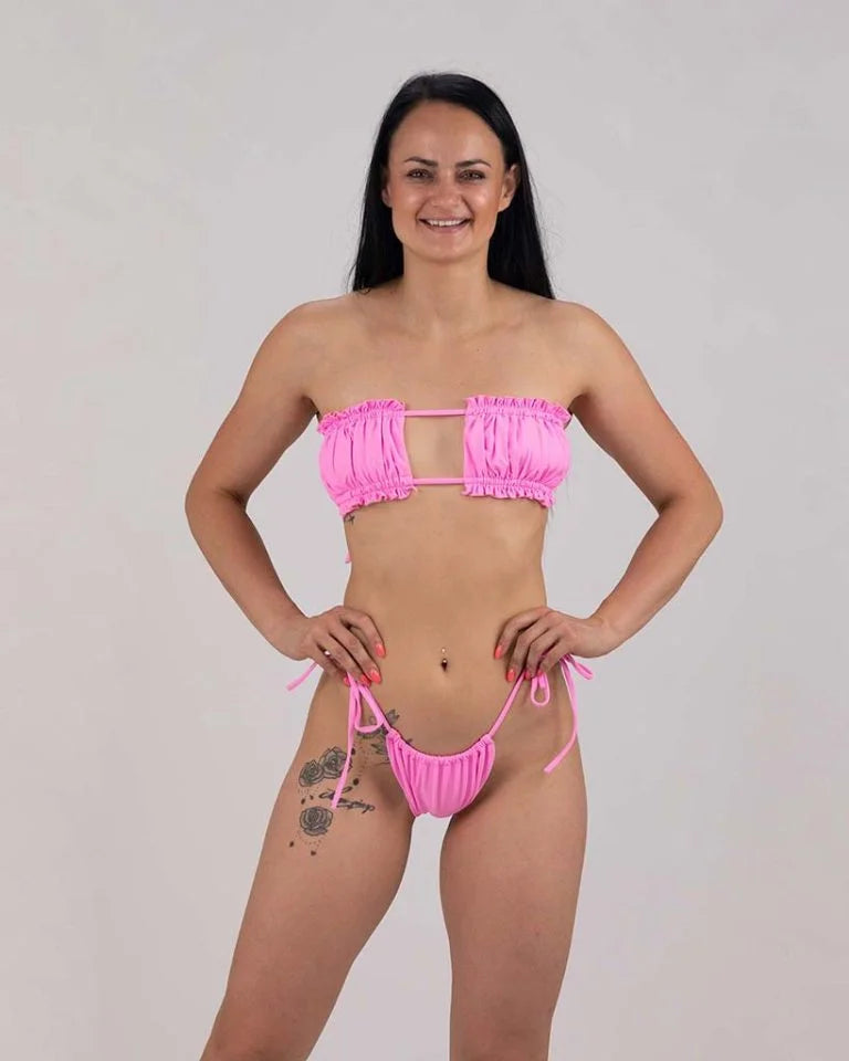 VEVAwear Ibiza Adjustable Bikini Vibrant Pink – front view