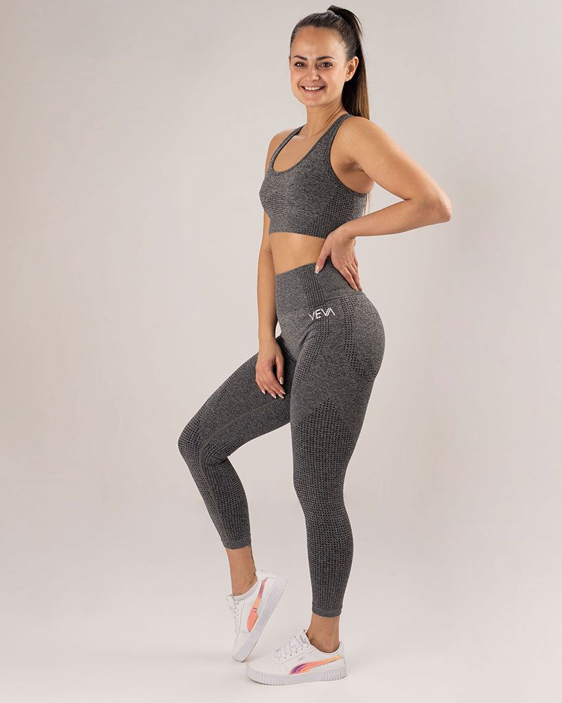 VEVAwear Active Leggings Ash Grey – close-up detail