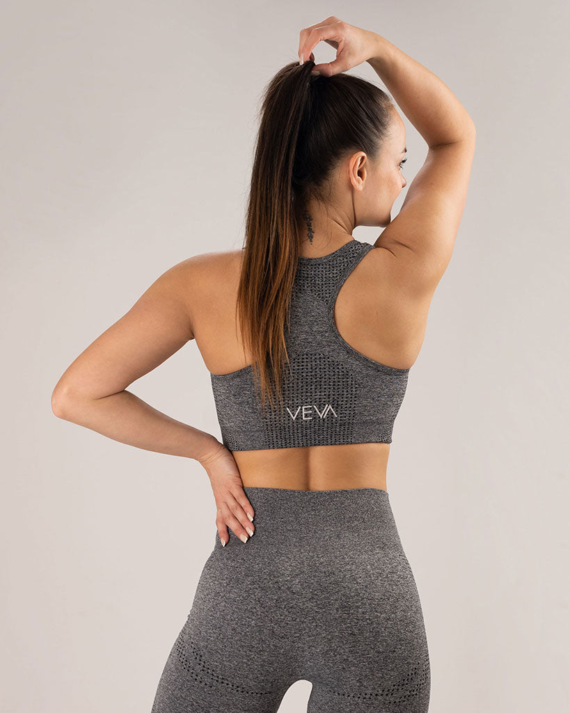 VEVAwear Active Sports Bra Gray – pogled zadaj