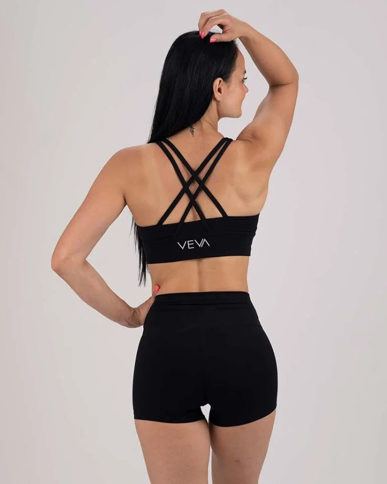 VEVAwear Feather Short Sports Bra Black – detajlni posnetek