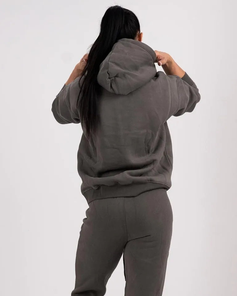 VEVAwear Soft Hoodie Mountain Grey – pogled s strani