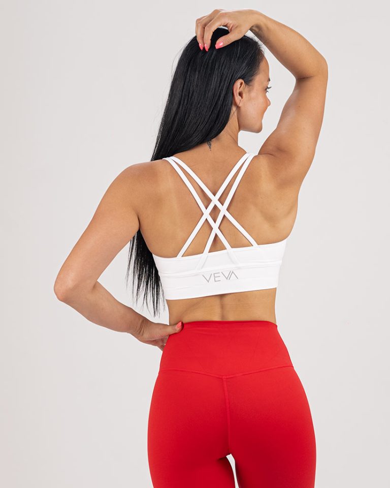 VEVAwear Feather Short Sports Bra White – pogled spredaj