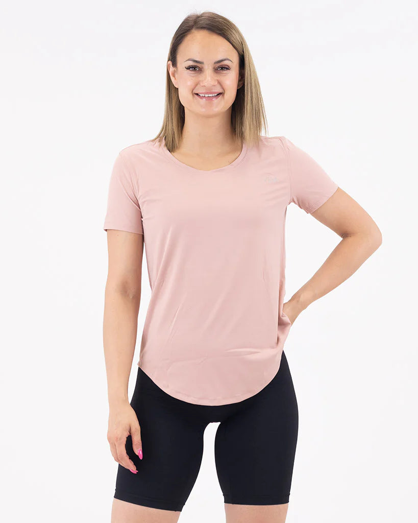 VEVAwear Feather T-shirt Powder Pink – front view