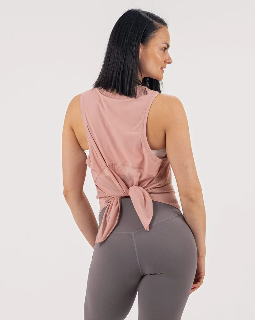 VEVAwear Casual Sleeveless Shirt Vintage Pink – close-up detail