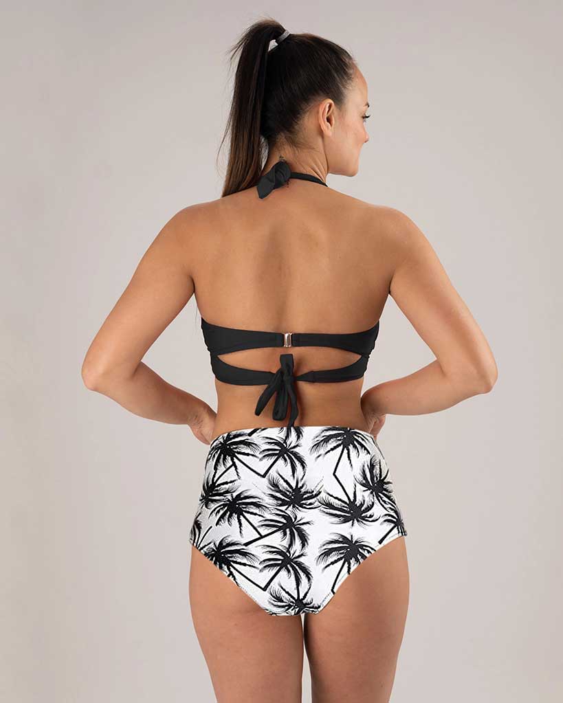 VEVAwear Copacabana Bikini Black White – pogled s strani