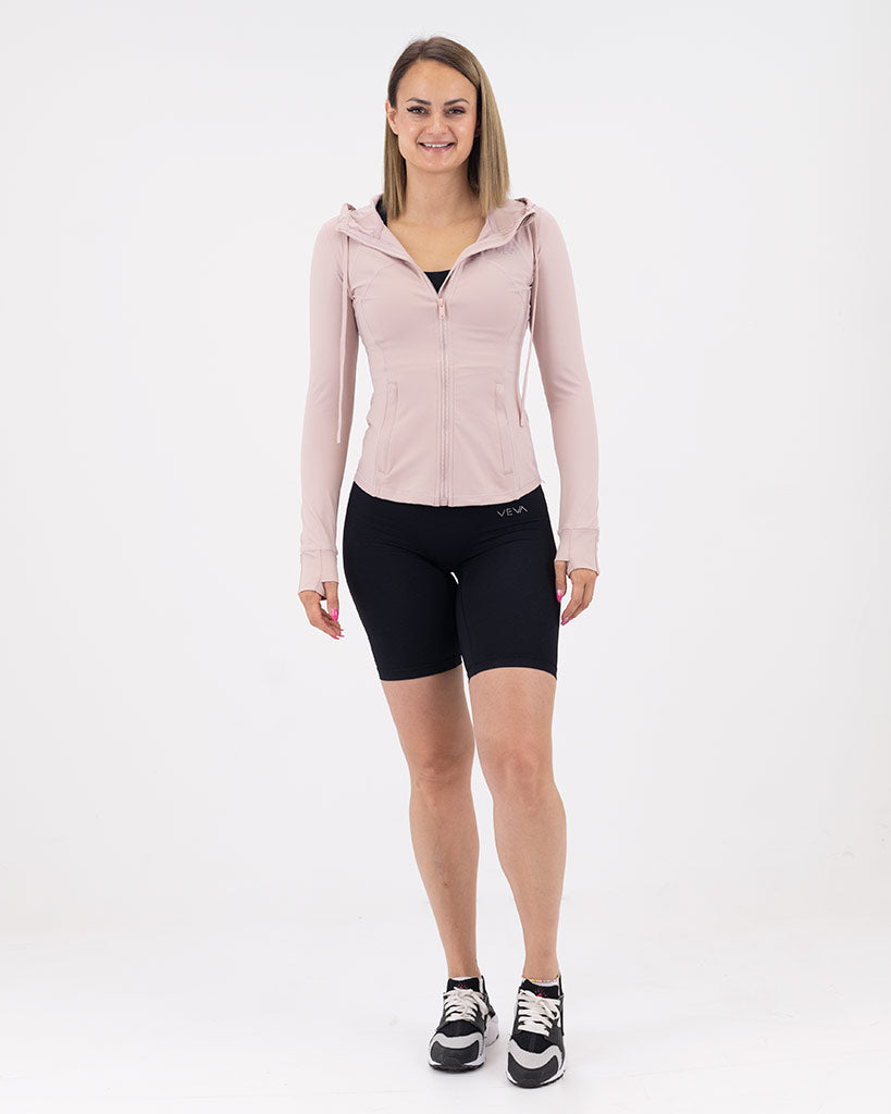 VEVAwear Feather Breathable Jacket Floral Pink – close-up detail