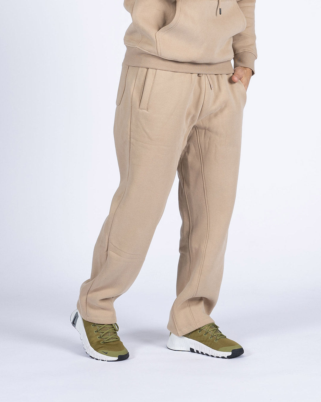 VEVAwear Soft Wide Pants Sand Beige – close-up detail