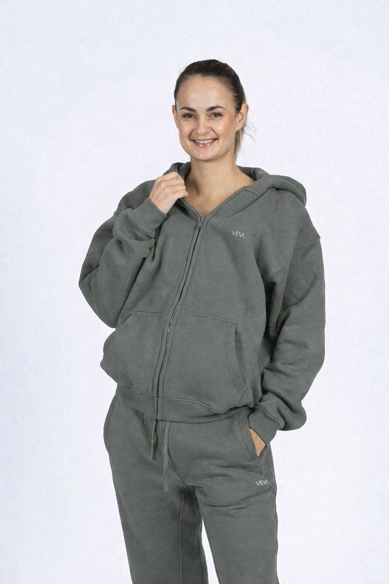 VEVAwear Soft Jacket Olive Green – front view