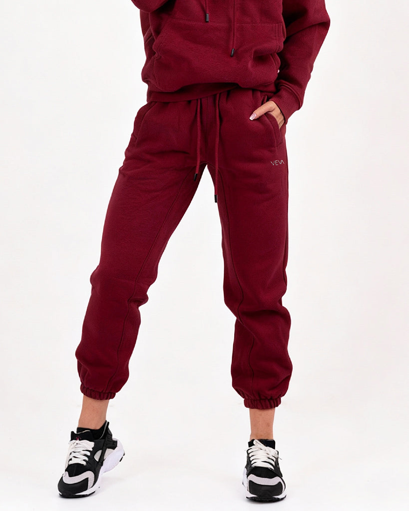 Soft Warm Pants in red, comfortable everyday trousers from the Soft Warm collection