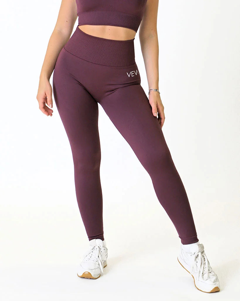 VEVAwear Confident Leggings Wine Red - (outlet) – front view