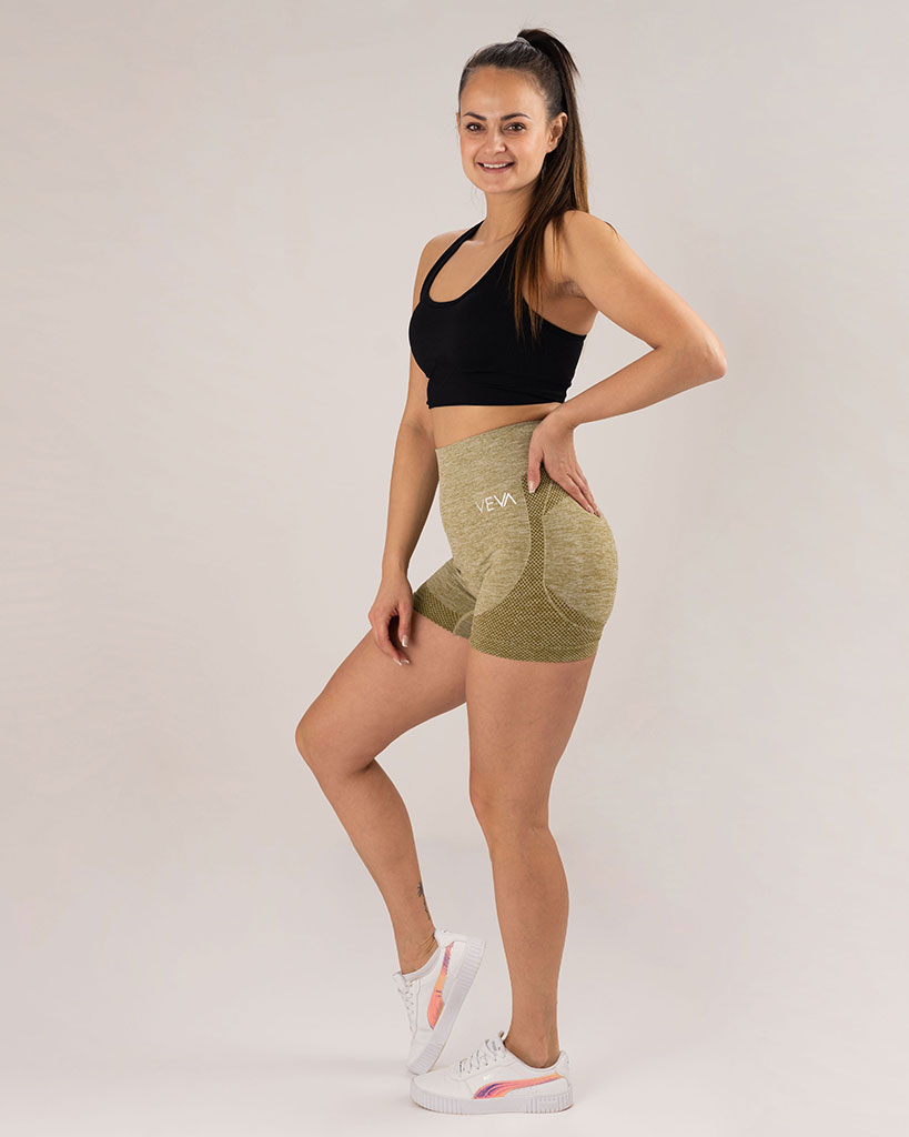 VEVAwear Flexfit Shorts Yellow – pogled s strani