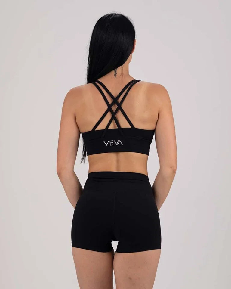 VEVAwear Feather Short Sports Bra Black – pogled zadaj