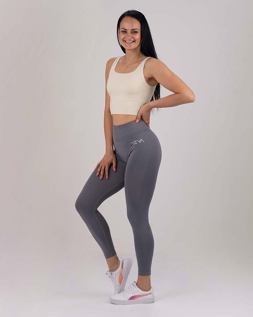 VEVAwear Feather Long Sports Bra White – pogled s strani