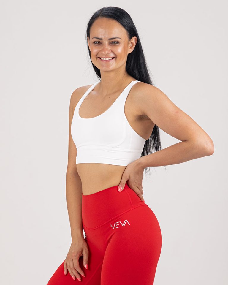 VEVAwear Feather Short Sports Bra White – pogled zadaj