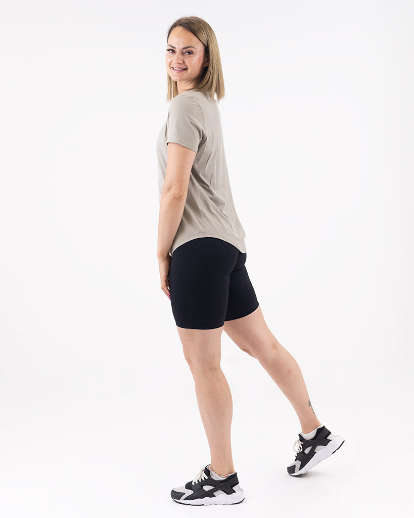 VEVAwear Feather T-shirt Taupe Beige – detajlni posnetek
