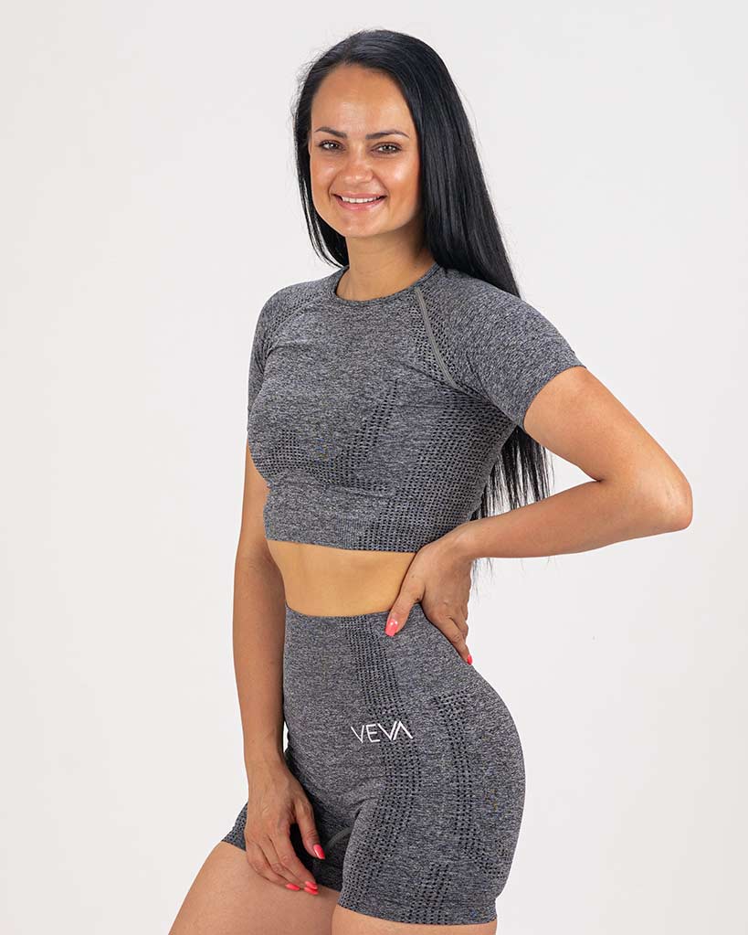 VEVAwear Active Short Sleeve T-shirt Ash Gray – front view