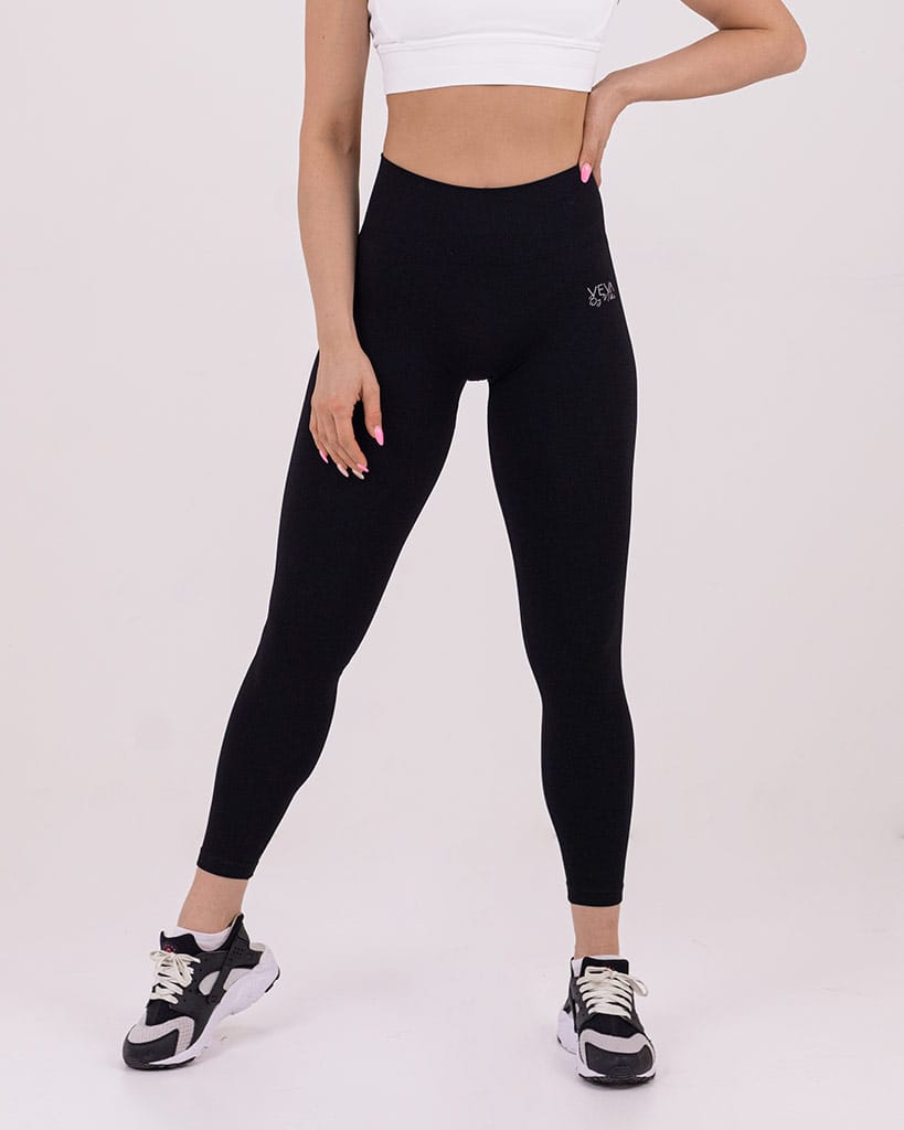 VEVAwear Niki Fit Seamless Leggings Mighty Black – back view