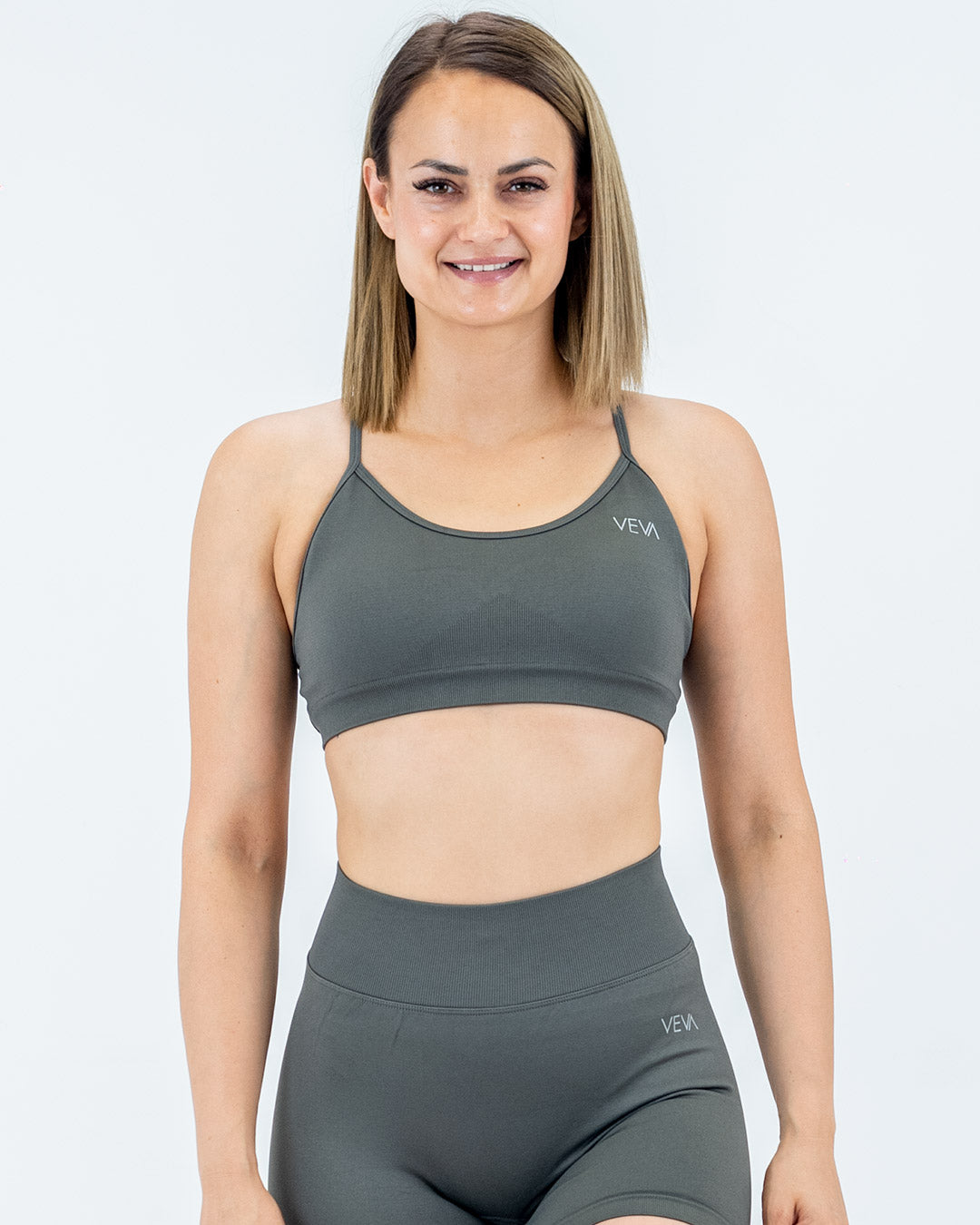 VEVAwear Shape Sports Bra Mountain Grey – pogled spredaj