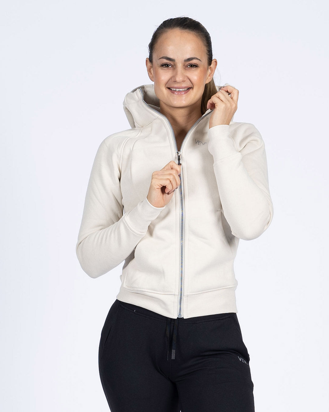 VEVAwear Motion Jacket Pearl White – pogled s strani